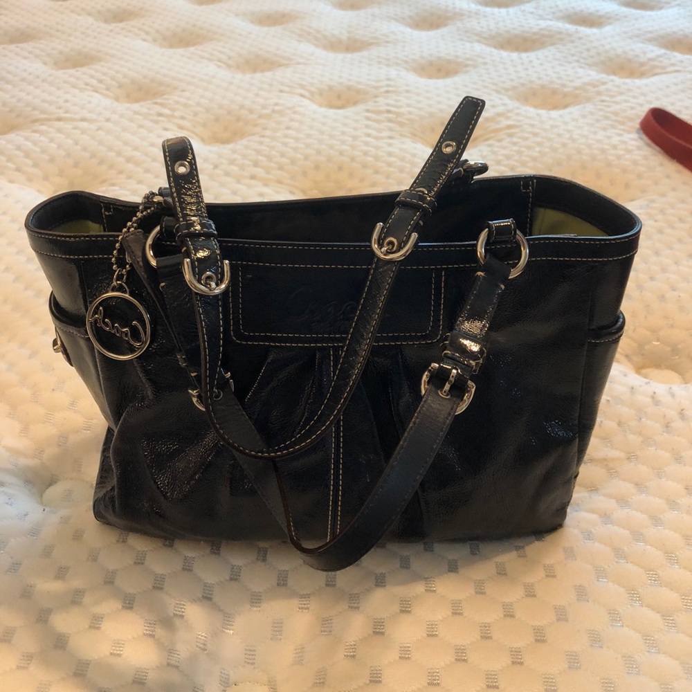 Coach Navy Patent Purse